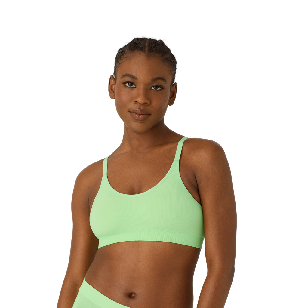 Womens Ribbed Seamless Scoop Bralette 2 Pack Bombas 