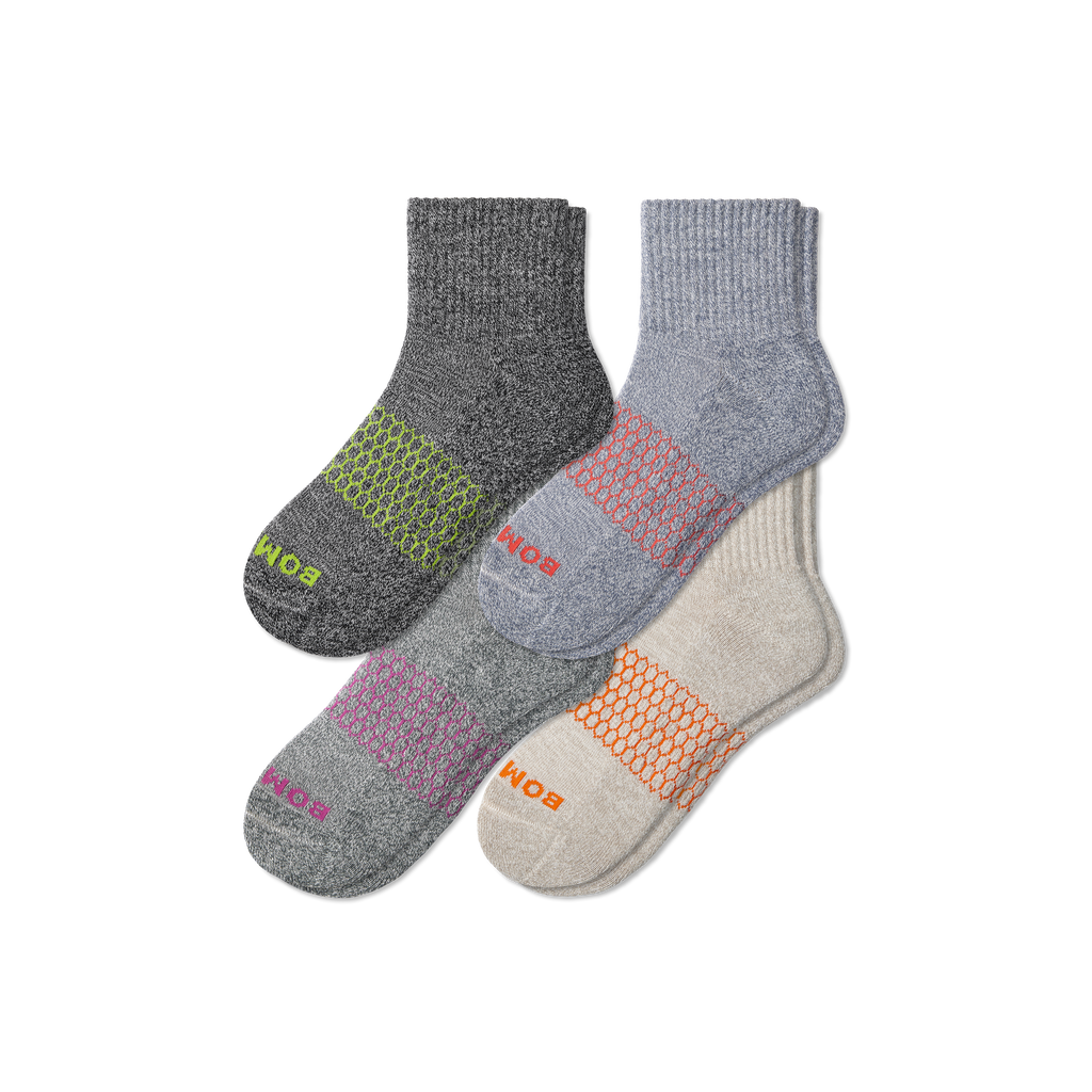 Mens Quarter Sock 4 Pack Bombas 