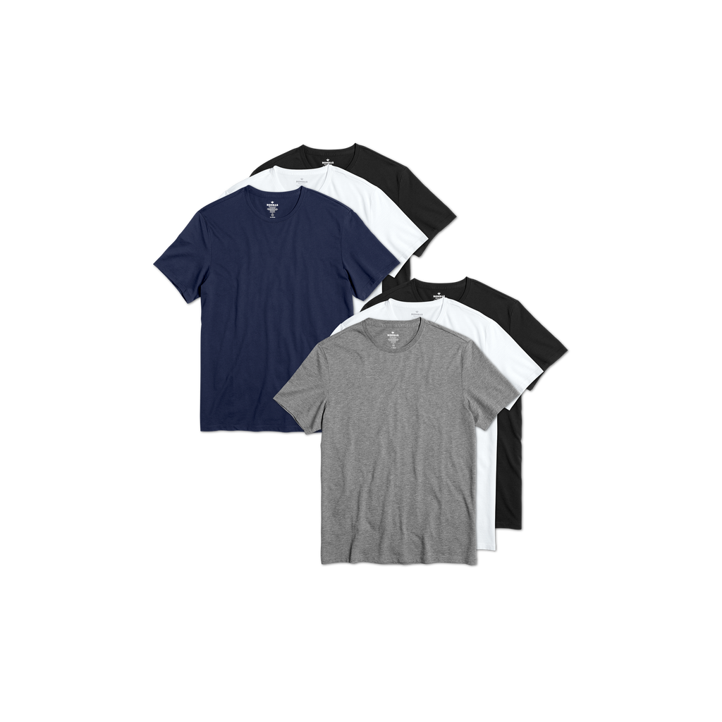 Men's Pima Cotton Crew Neck T-Shirt 6-Pack