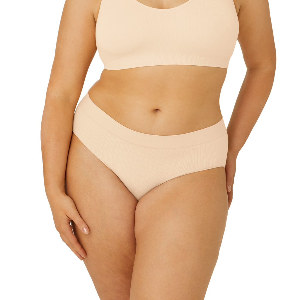 Bombas Seamless Ribbed High Rise Panties In Wheat