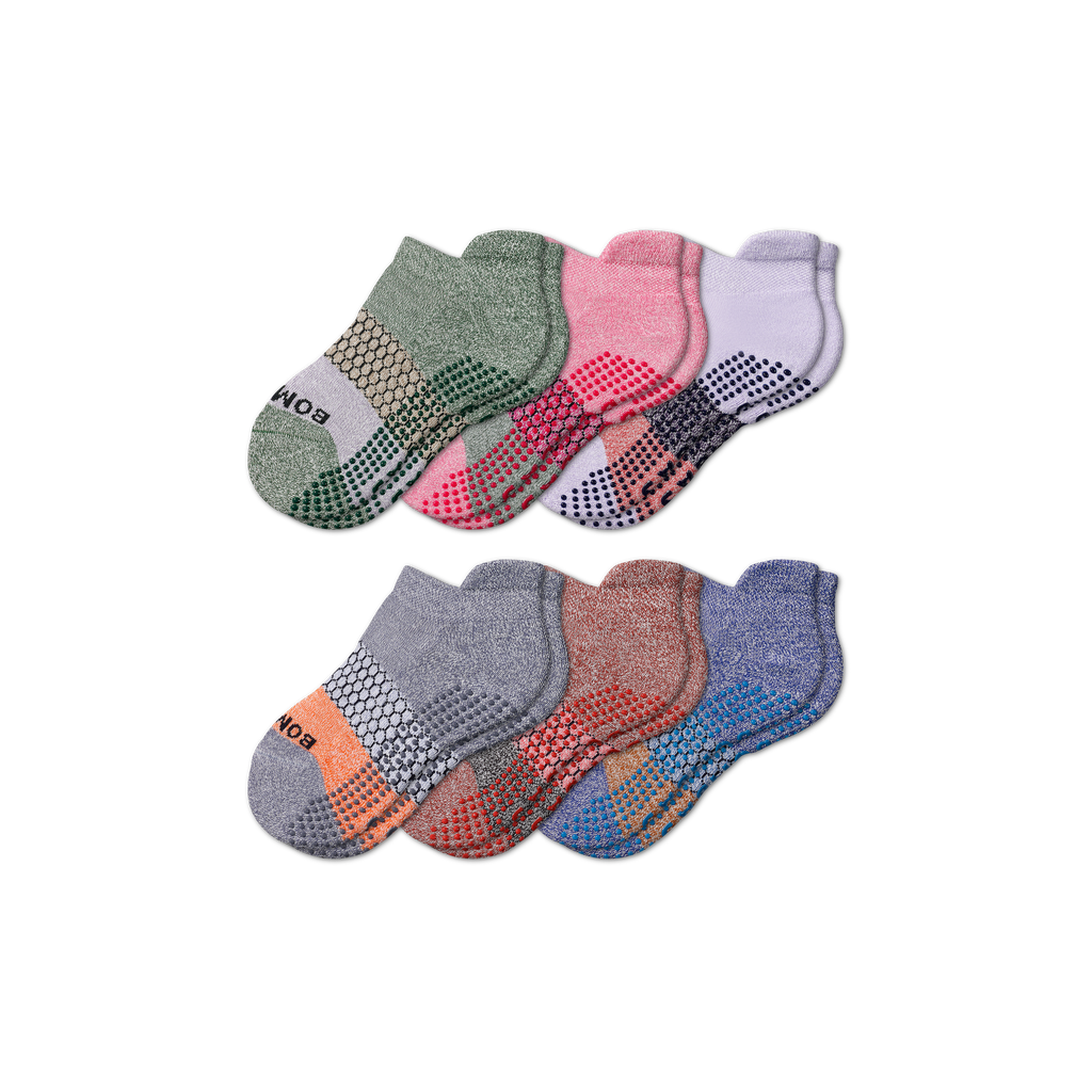 Youth Tri-Block Gripper Ankle Sock 6-Pack – Bombas